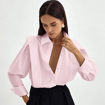 Long Sleeve Shoulder Slimming Shirt