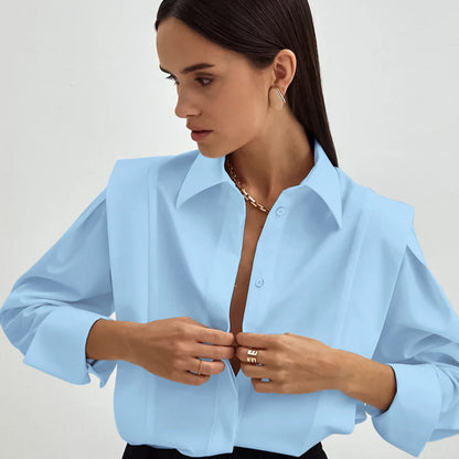 Long Sleeve Shoulder Slimming Shirt