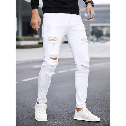 Men's Cuffed Straight Slim-Fit Jeans
