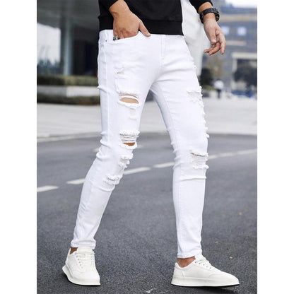 Men's Cuffed Straight Slim-Fit Jeans