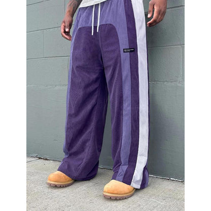 Men's Contrast Colour Letter Patch Smart Trousers