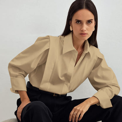 Long Sleeve Shoulder Slimming Shirt