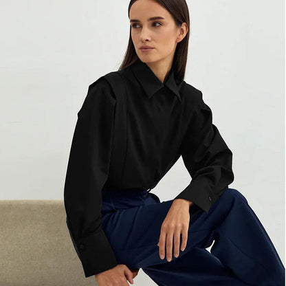 Long Sleeve Shoulder Slimming Shirt