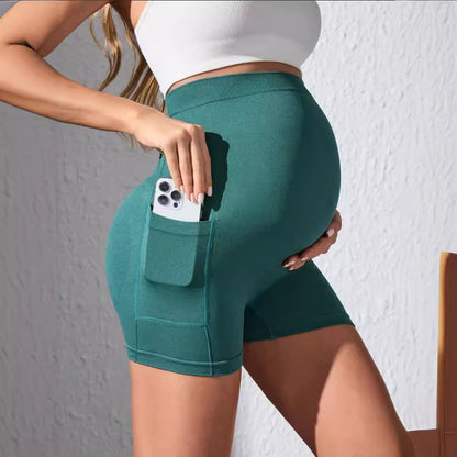 Pregnant Women’s High Waist Pocket Shorts