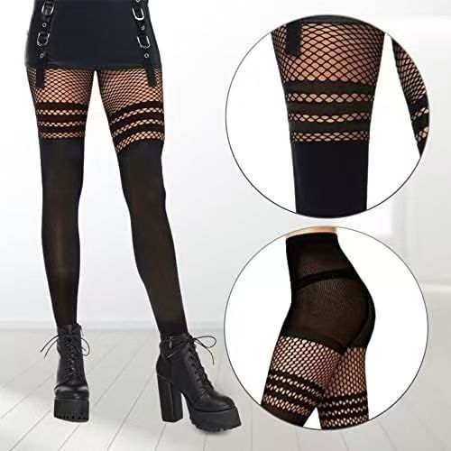 Black Silk Fishnet Stitching Pantyhose