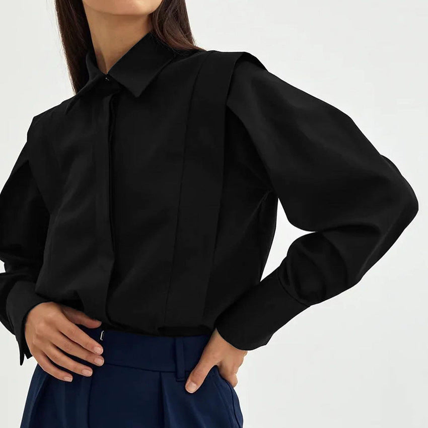 Long Sleeve Shoulder Slimming Shirt