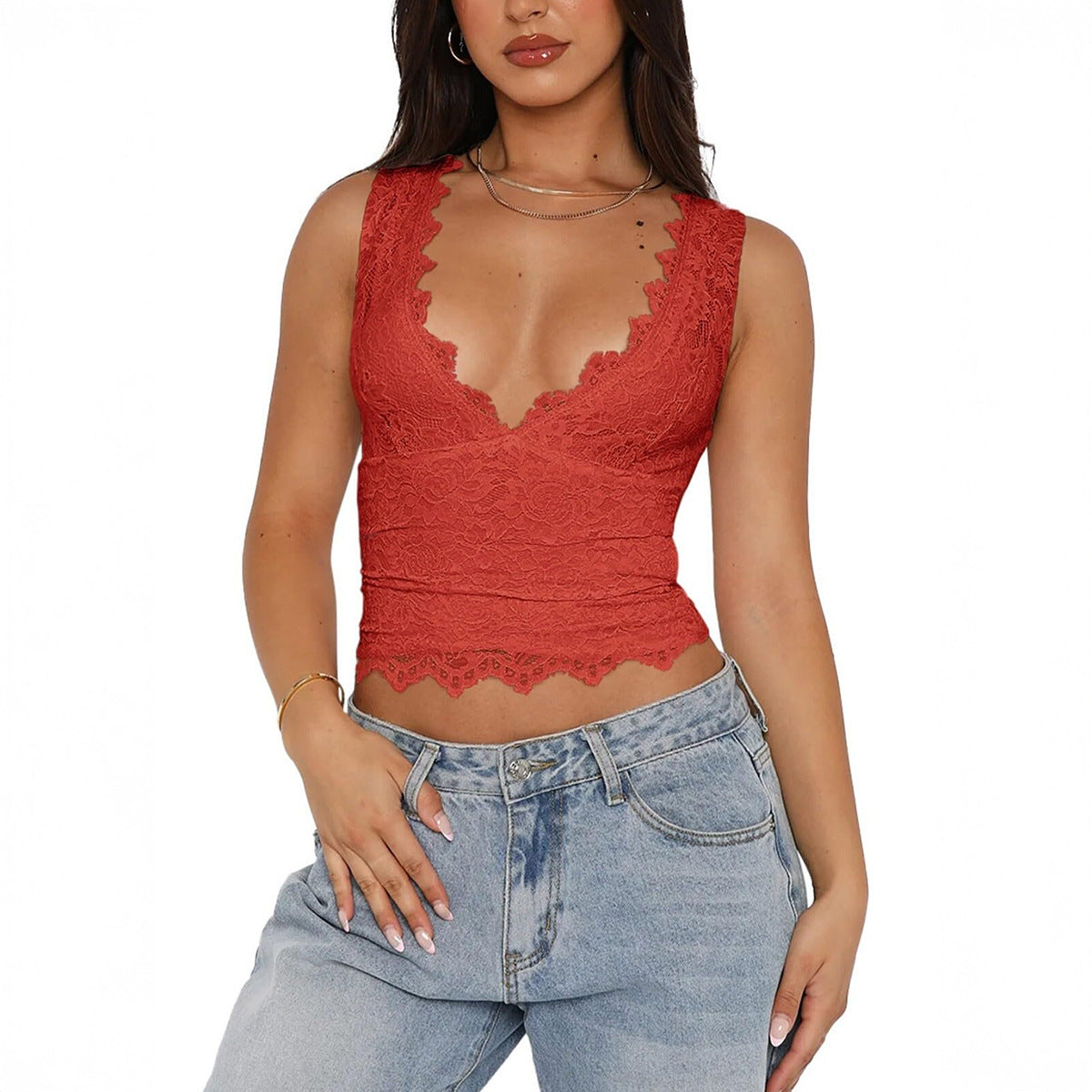 Lace Style Edge T-Shirt
