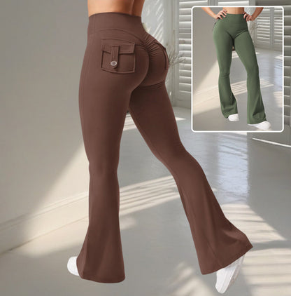 Yoga Fitness Flared Pants With Pockets