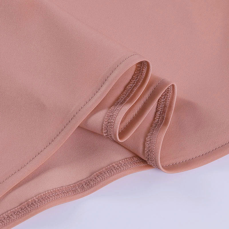 Satin V-Neck Backless Mini Sleeveless Dress