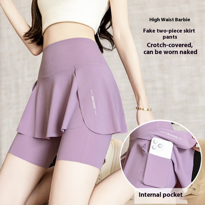 False-Two Piece Skirted Yoga Pants Set
