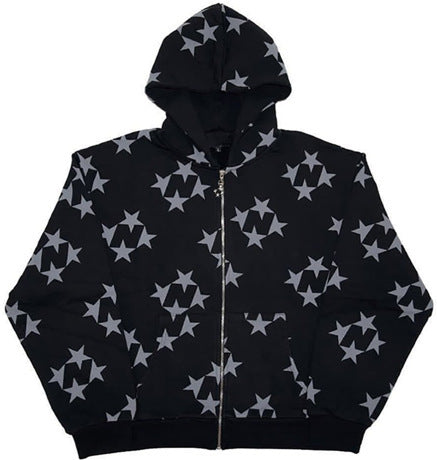Stars Zip-Up Cardigan Jacket