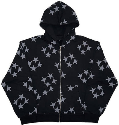 Stars Zip-Up Cardigan Jacket
