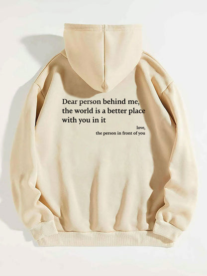 ‘Dear Person Behind Me’ Drawstring Hoodie