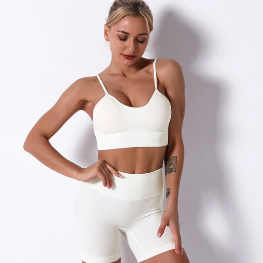 Nylon Yoga Pants Short Set