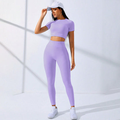 High-Waist Workout Leggings And Top Set