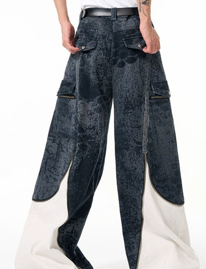 Zipper Structure Stitching Sense Machete Jeans