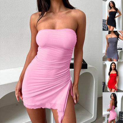 Y2K Tube-Top Backless Short Dress
