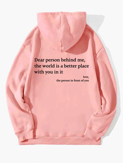 ‘Dear Person Behind Me’ Drawstring Hoodie