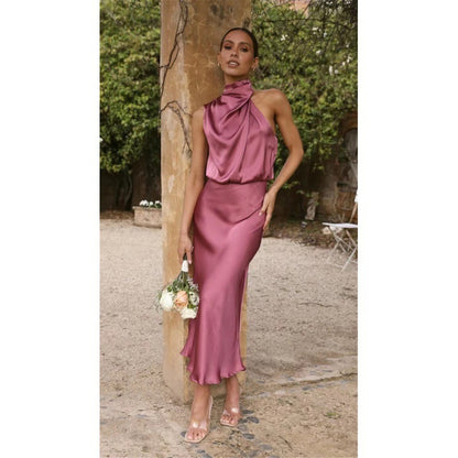 Sleeveless Halter Neck Dress