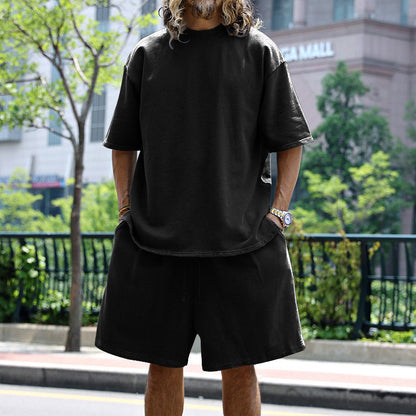 2pcs Loose Sports Round Neck Short-Sleeved T-Shirt