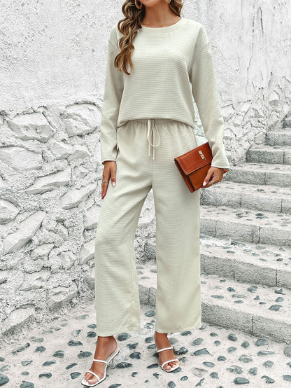 Long Sleeved Top & Fashion Pants Two-Piece Set