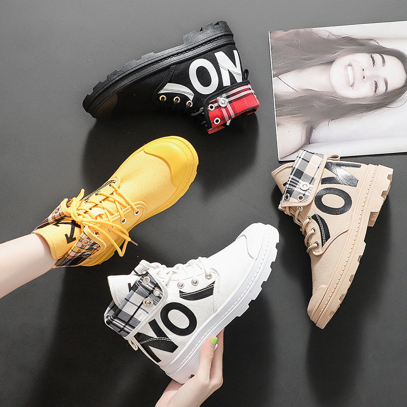 High-Top Canvas Short Boots
