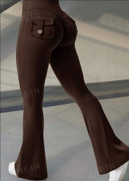 Yoga Fitness Flared Pants With Pockets