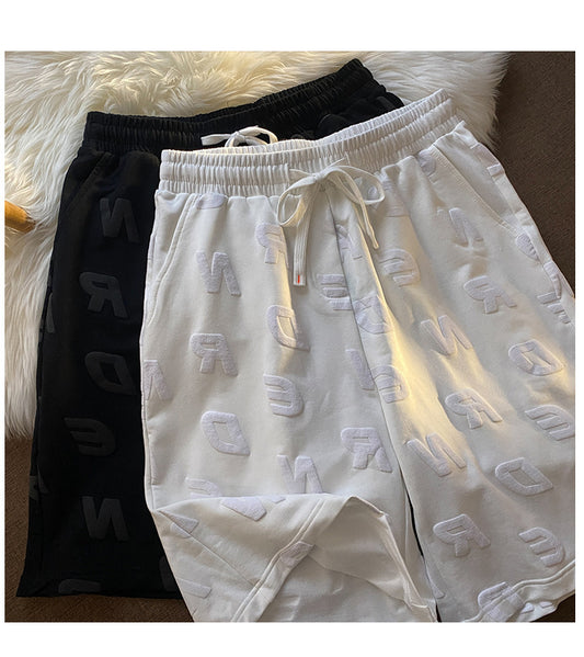 Sports Casual Shorts With Full Letters