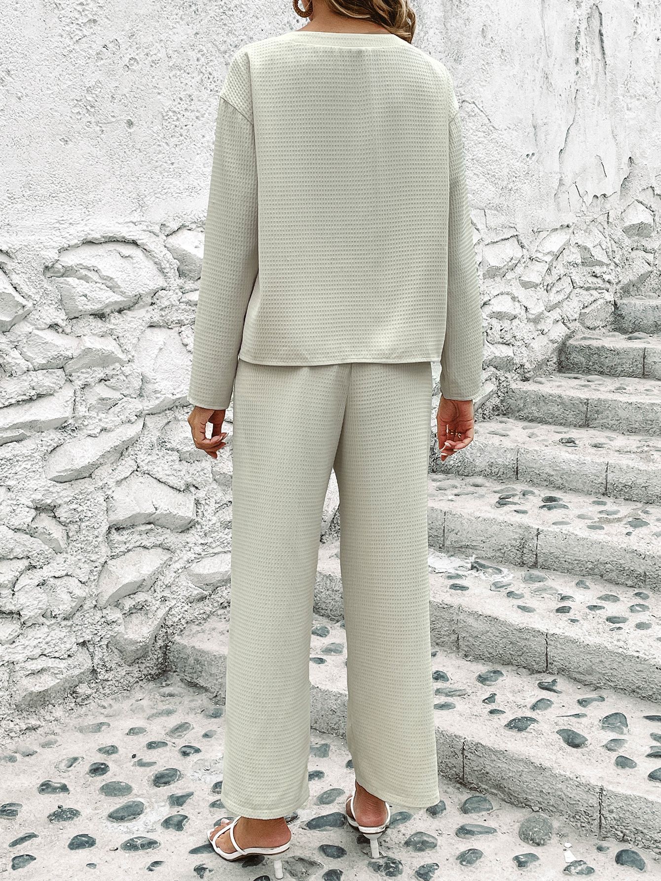 Long Sleeved Top & Fashion Pants Two-Piece Set