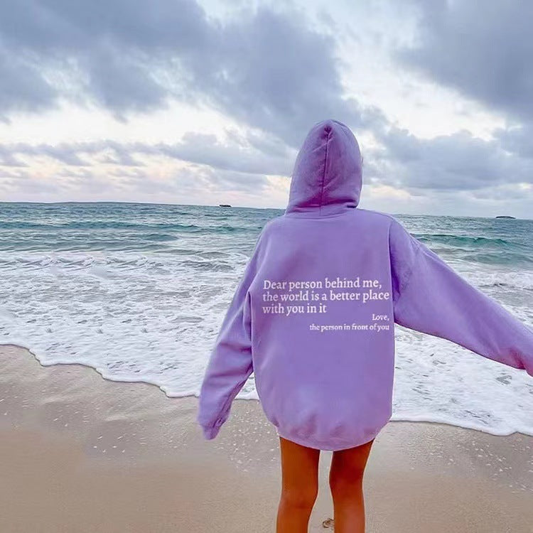 ‘Dear Person Behind Me’ Drawstring Hoodie