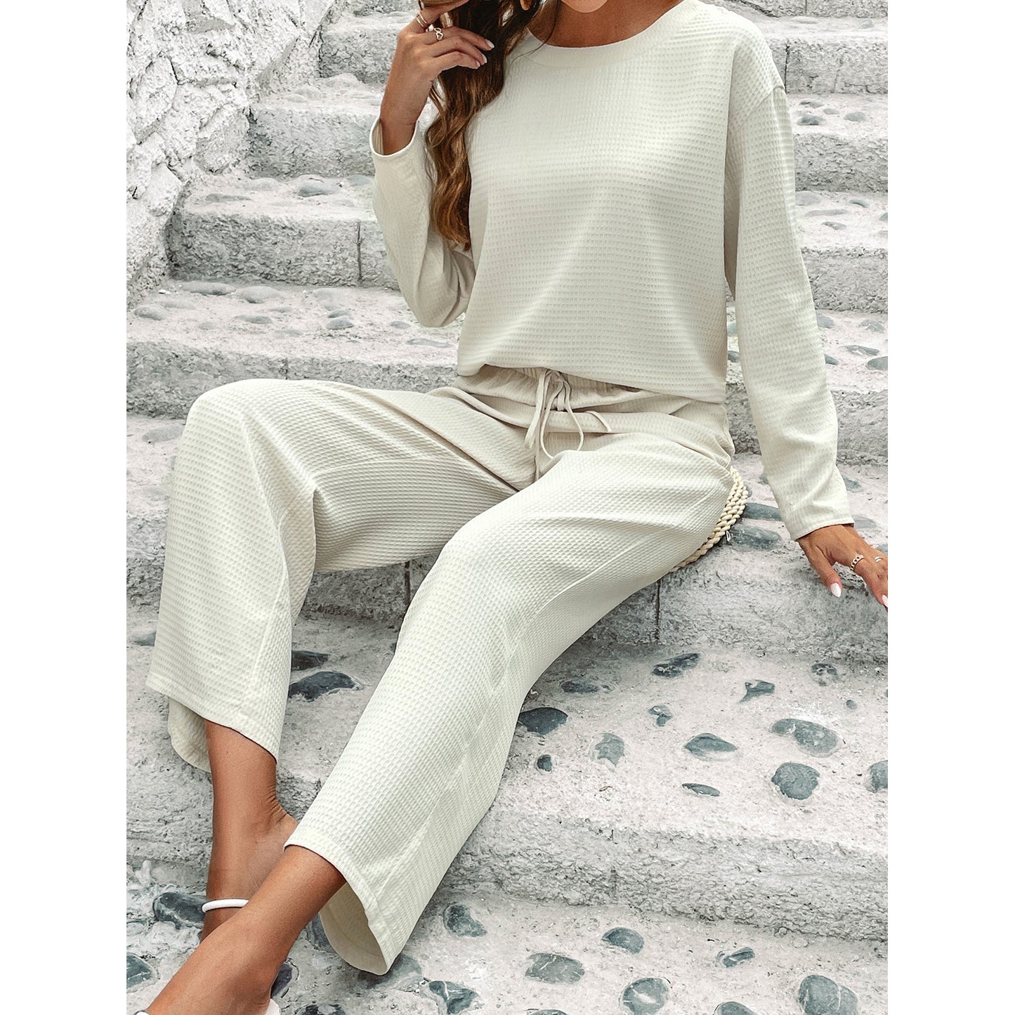 Long Sleeved Top & Fashion Pants Two-Piece Set