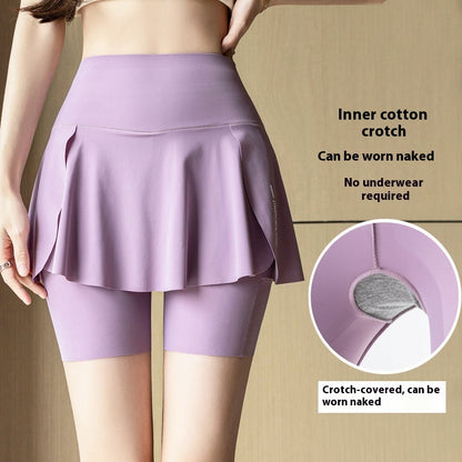 False-Two Piece Skirted Yoga Pants Set