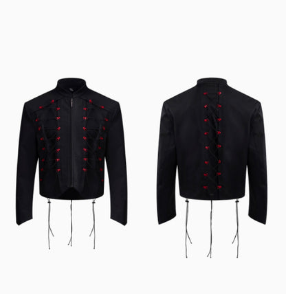 Rope Design Casual Pants & Coat Set